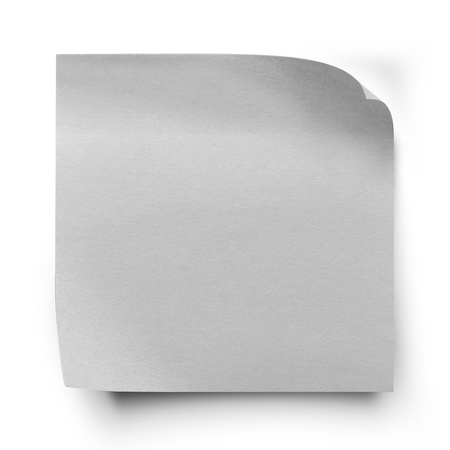 Light gray sticker paper note isolated on white with clipping  pathの写真素材