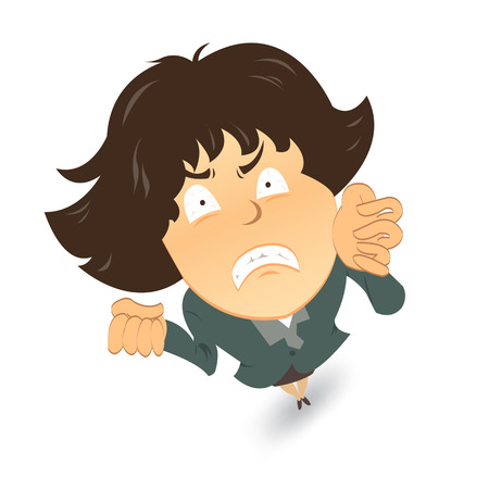 Frustrated or angry businesswoman; のイラスト素材