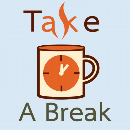 Take a break with cup of coffee and timeのイラスト素材