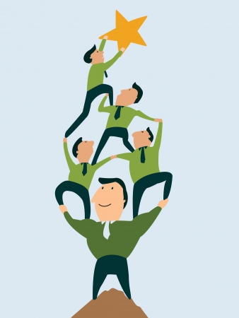 Leadership can bring teamwork to reach to the goalのイラスト素材