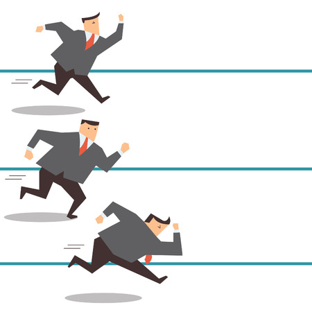 Businessman running on track in business competition concept のイラスト素材