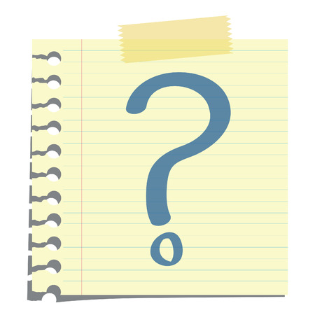 Hand writting question mark symbol on line note paper, isolated on white  Vector illustration   のイラスト素材