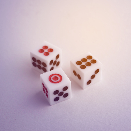 Group of dice with shadadow and light glow.の写真素材