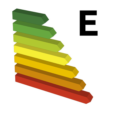 Energy performance label Eのイラスト素材