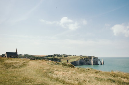 Cliffs of Etretat in Normandy, Franceのeditorial素材