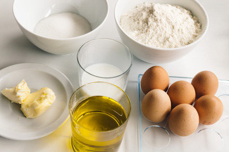 Ingredients for a homemade cakeの写真素材