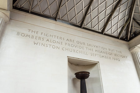 London, UK - August 19, 2015: The Bomber Command Memorial commemorates the 55,573 who died while serving in the Bomber Command during the Second World War.のeditorial素材