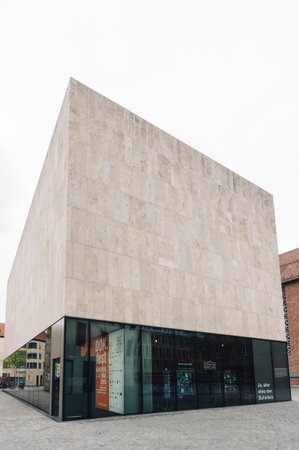 Munich, Germany - May 05, 2015: Jewish Museum and Main Synagogue of Munich in St. Jakobs Platz a cloudy dayのeditorial素材