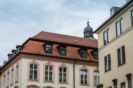 Munich, Germany - May 05, 2015: Low angle view of classic building in Munich city centerのeditorial素材