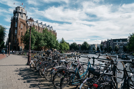 Amsterdam, Netherlands - August 1, 2016: Amsterdam cityscape.のeditorial素材
