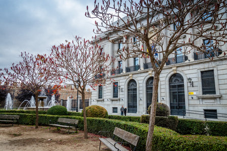Avila, Spain - November 11, 2014:  Square near the Walls. The old city and its extramural churchesのeditorial素材