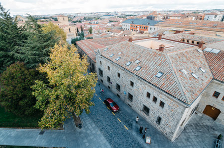 Avila, Spain - November 11, 2014:  Cityscape of Avila from Medieval Walls a cloudy day.