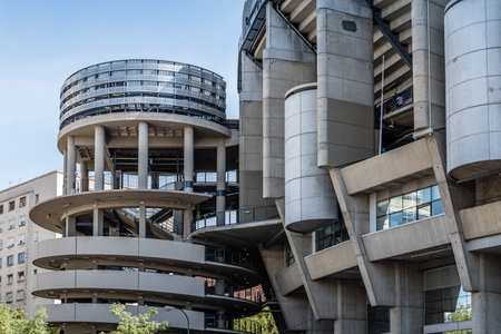 Madrid, Spain - September 14, 2016: Santiago Bernabeu Stadium. It is the current home stadium of Real Madrid Football Club. Outdoors viewのeditorial素材