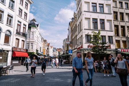 Antwerp, Belgium - July 28, 2016:  The Grote Markt of Antwerp. It is located in the heart of the old city quarter.のeditorial素材