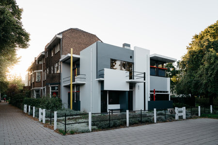 Utrecht, Netherlands - August 4, 2016: The Schroder House designed by architect Gerrit Rietveld . It constitutes both inside and outside a radical break with all architecture before.のeditorial素材