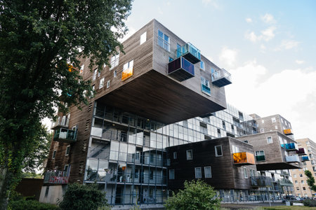 Amsterdam, Netherlands - August 08, 2016: WoZoCo is a project by MVRDV architects to provide 100,...