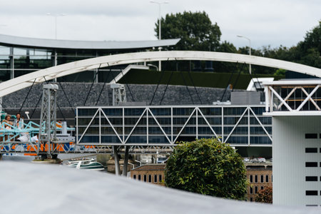 The Hague, The Netherlands - August 7, 2016: Madurodam. It is a miniature park and tourist attraction in The Hague. It contains scale model replicas of famous Dutch landmarksのeditorial素材