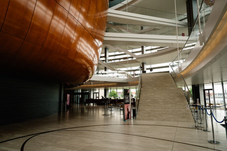 Copenhagen, Denmark - August 12, 2016: Interior view of the Copenhagen Opera House. It is the...