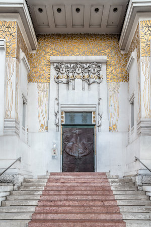 Main entrance to the Secession Building in Viennaのeditorial素材