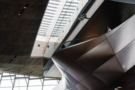 Interior shot of BMW Welt in Munichのeditorial素材