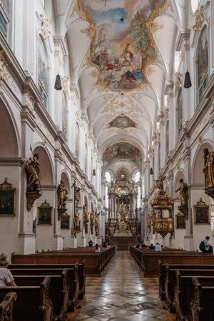 Interior view of church of St Peter in in historical city centreのeditorial素材