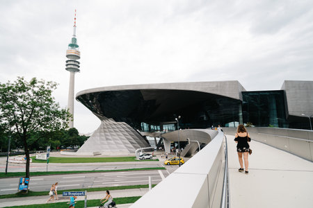 Exterior shot of BMW Welt in Munichのeditorial素材