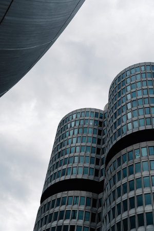 Exterior shot of BMW main offices in Munichのeditorial素材