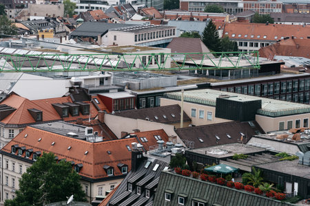 Scenic panoramic high angle view of historical city centreのeditorial素材
