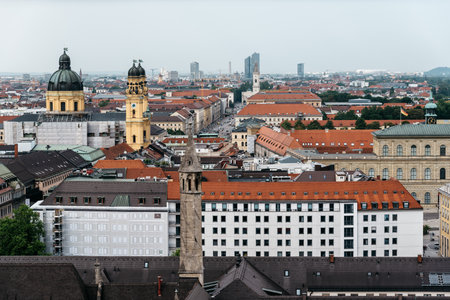 Scenic panoramic high angle view of historical city centreのeditorial素材