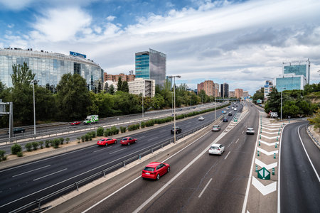 M30 Motorway in Madrid a cloudy dayのeditorial素材