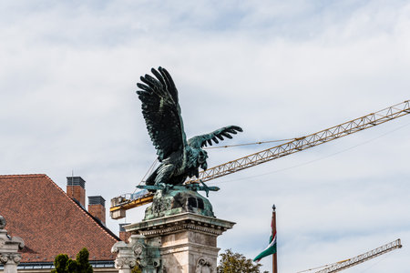 Turul statue in the Castle of Budaのeditorial素材