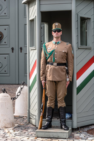Soldier guarding the presidential buildingのeditorial素材