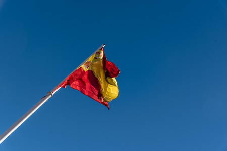 Spanish flag wavingの写真素材