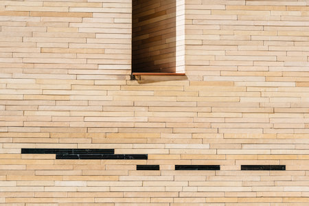 Detail of modern brick wall buildingのeditorial素材