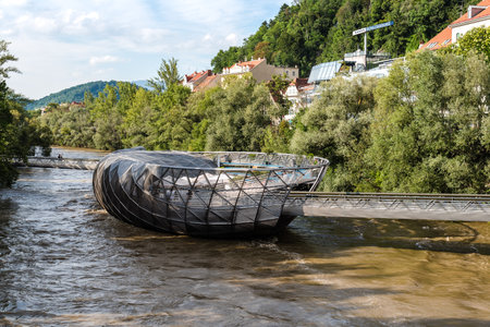 Murinsel Bridge in Grazのeditorial素材