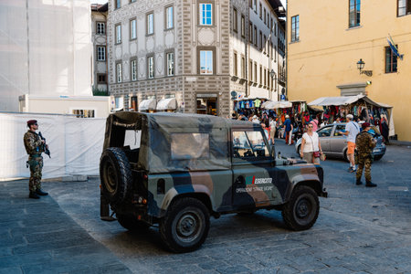 Soldiers protecting tourist landmark against terrorismのeditorial素材