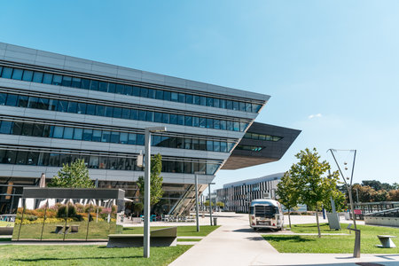 Modern architecture building in the University of Viennaのeditorial素材