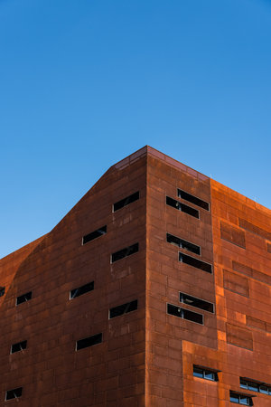 Modern architecture building in the University of Viennaのeditorial素材