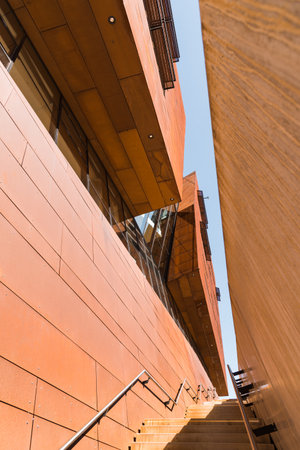 Modern architecture building in the University of Viennaのeditorial素材