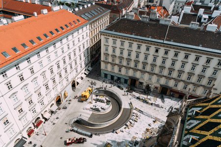 View of Vienna from the roof of Cathedralのeditorial素材