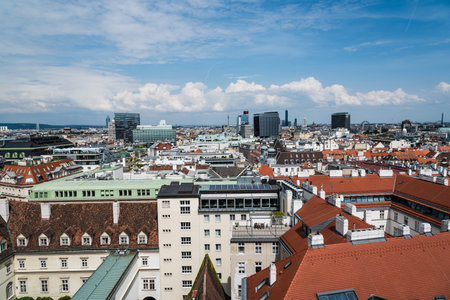 View of Vienna from the roof of Cathedralのeditorial素材
