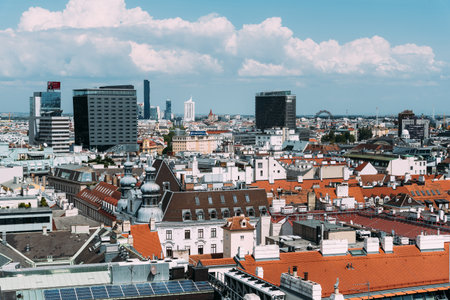 View of Vienna from the roof of Cathedralのeditorial素材
