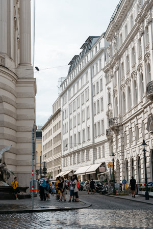 Street in historical city center of Viennaのeditorial素材