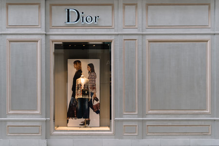 Dior Store in Wallnerstrasse, a street in historical city centerのeditorial素材
