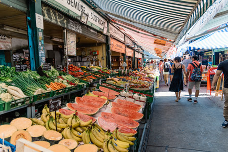 Naschmarkt in Vienna. It is a food and flea market.のeditorial素材