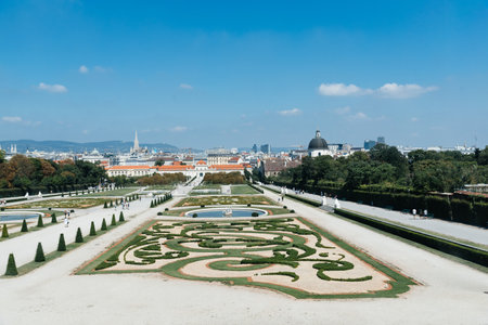 Gardens of Belvedere Palace in Viennaのeditorial素材