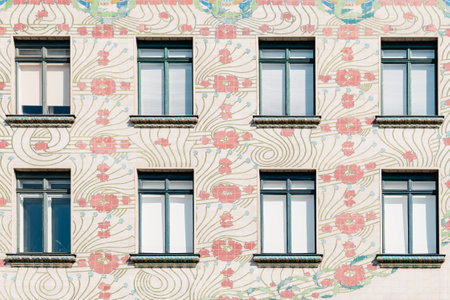 Majolica House apartment house in historical city centre of Vienのeditorial素材