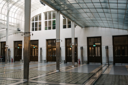 Main hall of Austrian Postal Savings Bank building in Vienna
