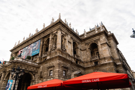 Low angle view of the Hungarian State Opera in Budapestのeditorial素材