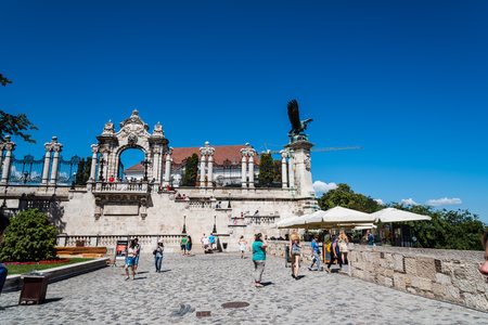 Terrace in Castle of Buda in Budapestのeditorial素材